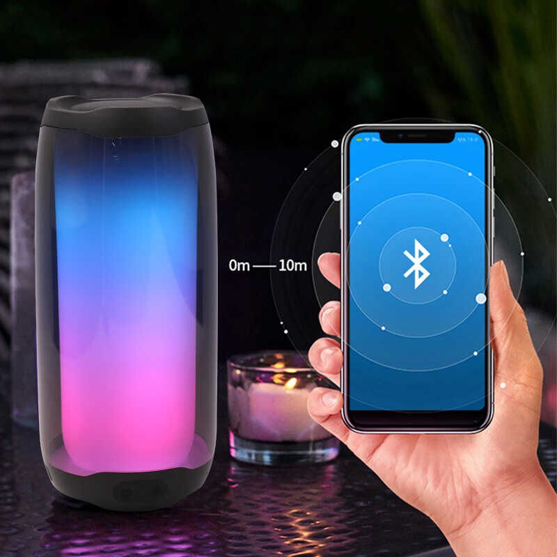 Bluetooth Speaker Hoparlör RGB Led Işıklandırma HD Kalite Ses (NBY8892) Siyah