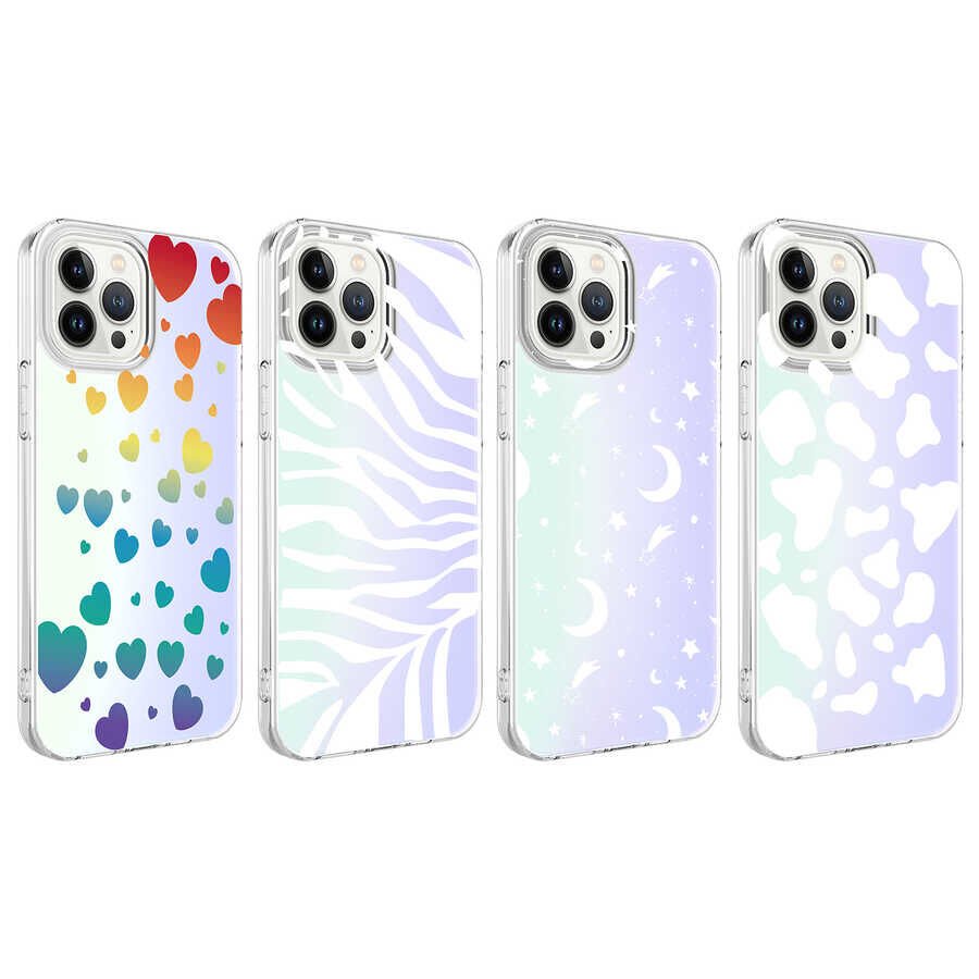 Apple iPhone 13 Pro Kılıf HEPTEKİLETİŞİM M-Blue Desenli Kapak