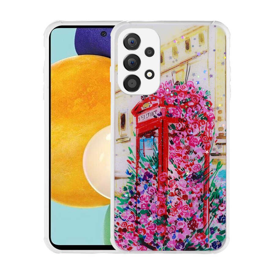 Samsung Galaxy A32 4G Kılıf Simli Desenli Kamera Korumalı Parlak HEPTEKİLETİŞİM Popy Kapak