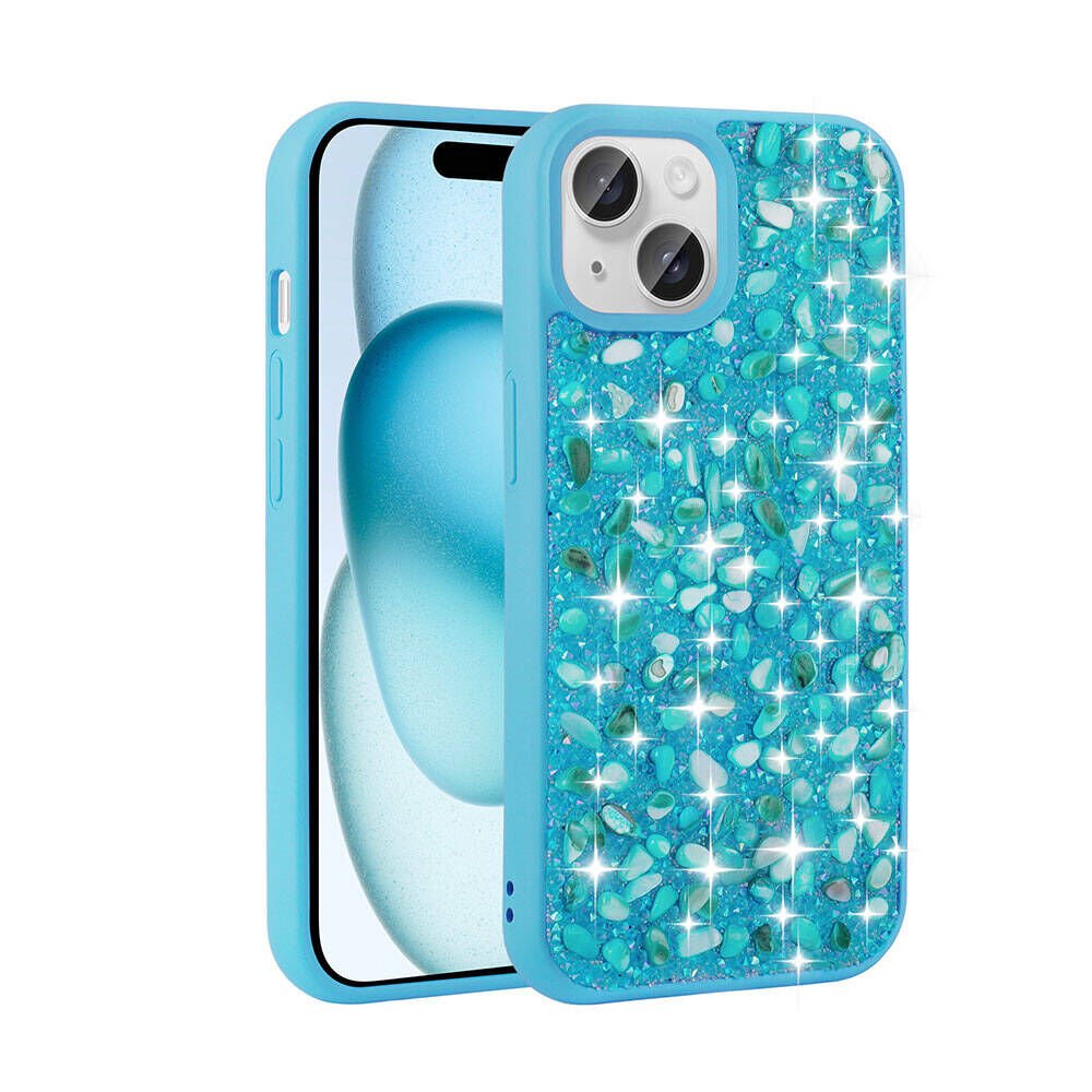 Apple iPhone 15 Kılıf Parlak Taşlı Tasarım HEPTEKİLETİŞİM Linea Diamond Kapak