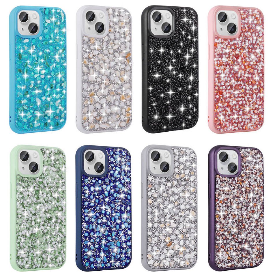 Apple iPhone 15 Kılıf Parlak Taşlı Tasarım HEPTEKİLETİŞİM Linea Diamond Kapak