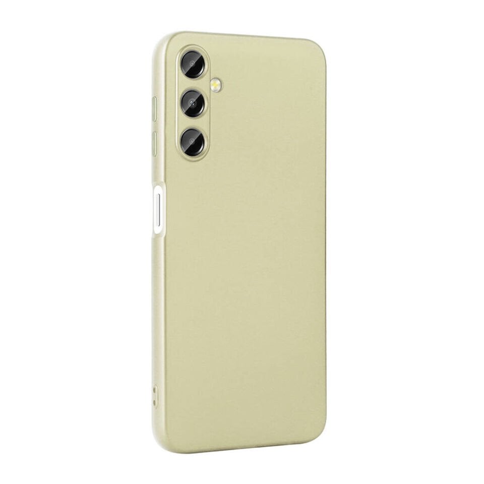 Samsung Galaxy A15 Kılıf Yumuşak Dokulu Soft İnce Mat Silikon Kapak (PREMİER) Gold