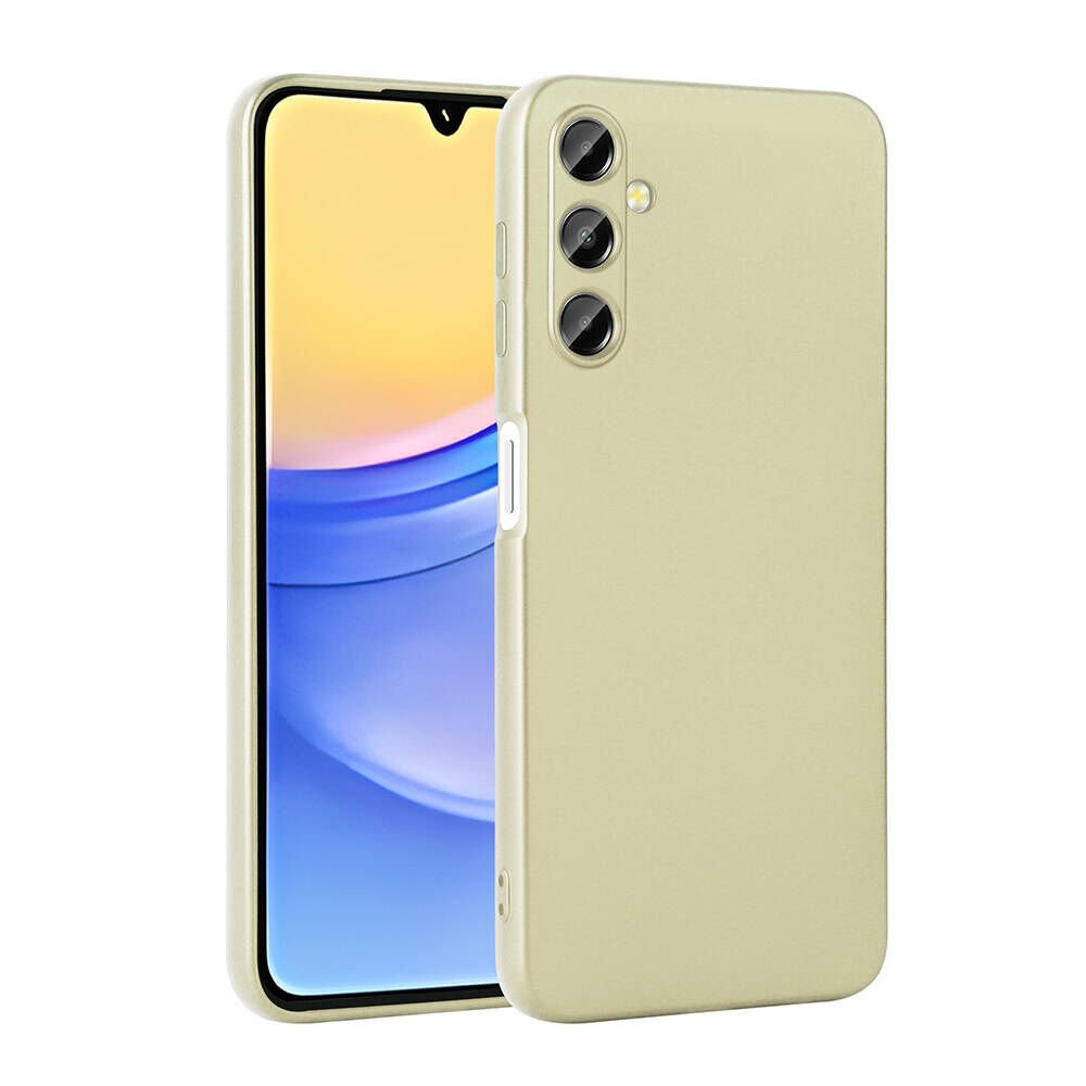 Samsung Galaxy A15 Kılıf Yumuşak Dokulu Soft İnce Mat Silikon Kapak (PREMİER) Gold