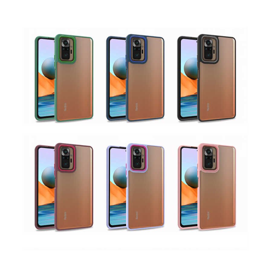 Xiaomi Poco M5S Kılıf Kamera Çıkıntılı Arkası Şeffaf Hassas Tuşlu Kenarlı Kapak (Flora) Rose Gold