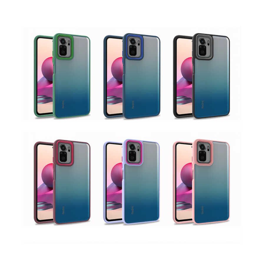 Xiaomi Poco M5S Kılıf Kamera Çıkıntılı Arkası Şeffaf Hassas Tuşlu Kenarlı Kapak (Flora) Rose Gold