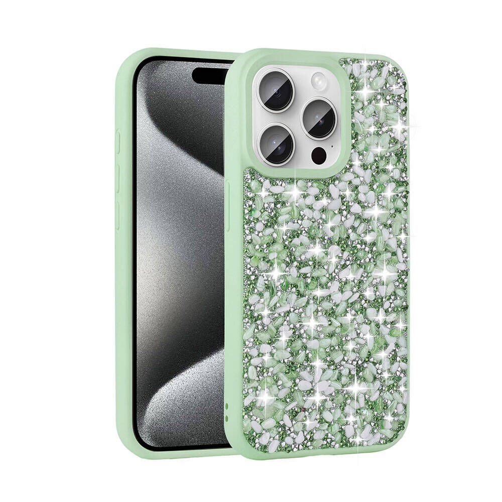 Apple iPhone 15 Pro Max Kılıf Parlak Taşlı Tasarım HEPTEKİLETİŞİM Linea Diamond Kapak