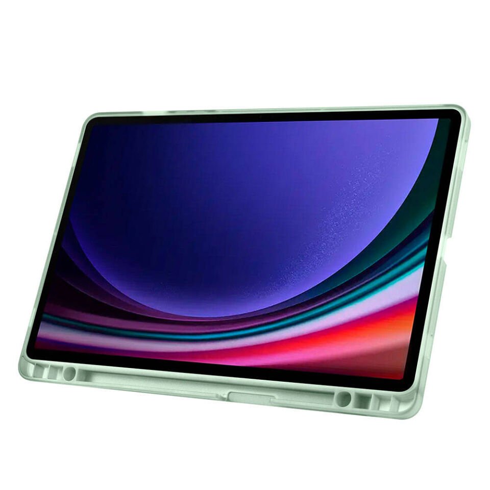 Samsung Galaxy Tab S10 Kılıf Kalem Bölmeli Standlı 360 Derece Tam Korumalı Tasarım (TR) Yeşil