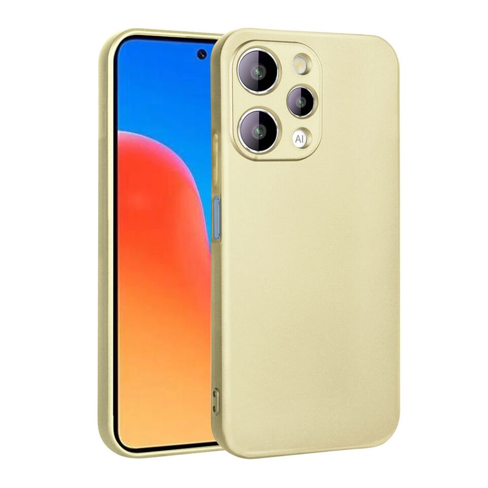Xiaomi Redmi 12 Kılıf Yumuşak Dokulu Soft İnce Mat Silikon Kapak (PREMİER) Gold