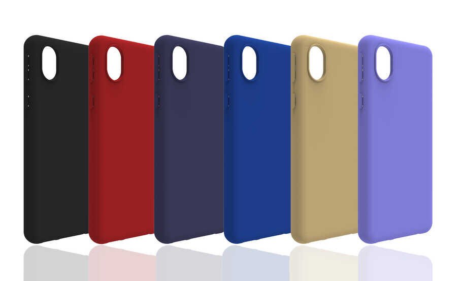 Samsung Galaxy A01 Core Kılıf Kamera Korumalı Esnek Renkli Silikon Kapak (Biye) Gold