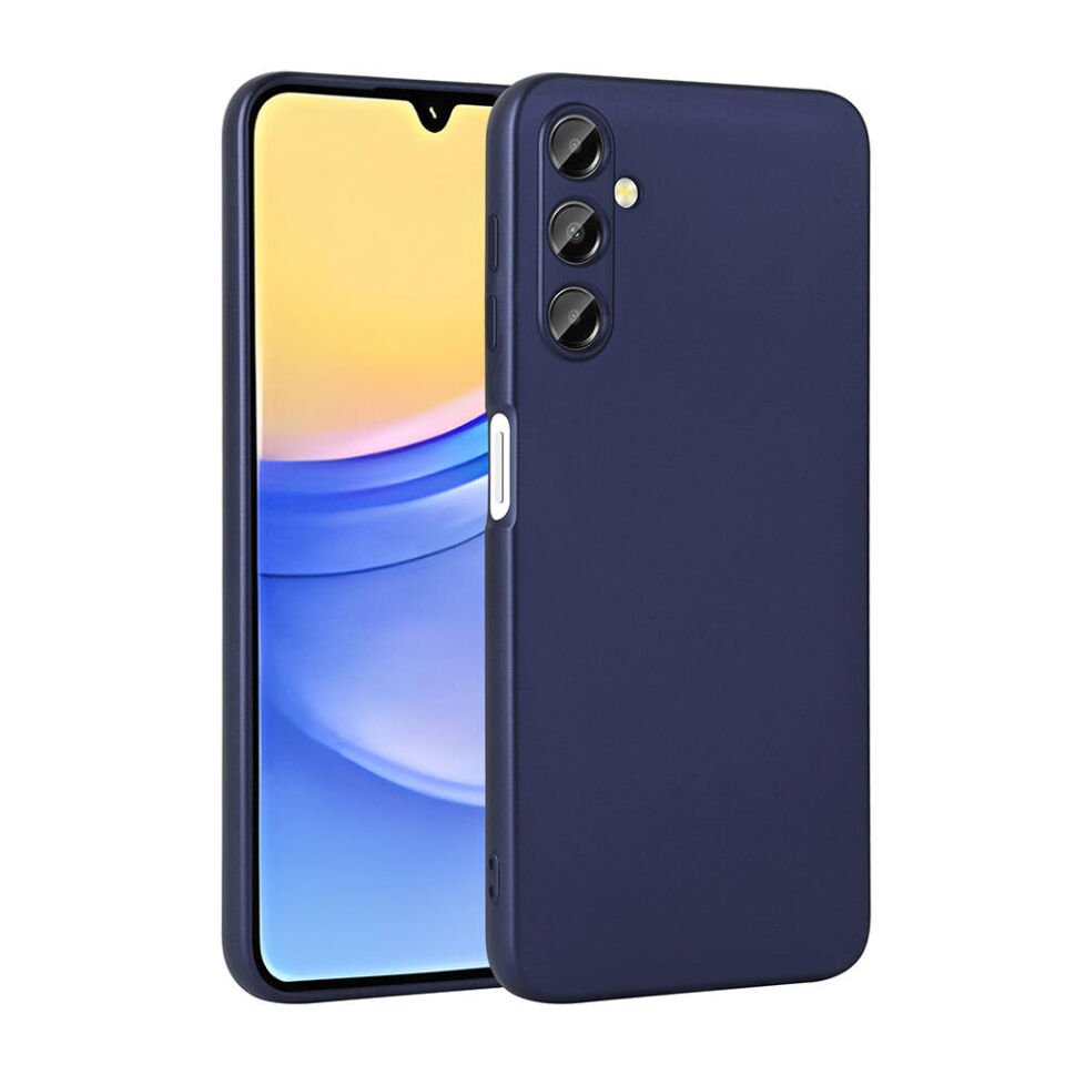 Samsung Galaxy A15 Kılıf Yumuşak Dokulu Soft İnce Mat Silikon Kapak (PREMİER) Lacivert
