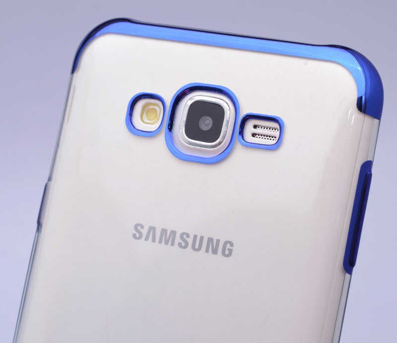 Samsung Galaxy J7 Kılıf Dört Köşe Renkli Lazer Şeffaf Silikon Kapak (GLİTTER) Siyah