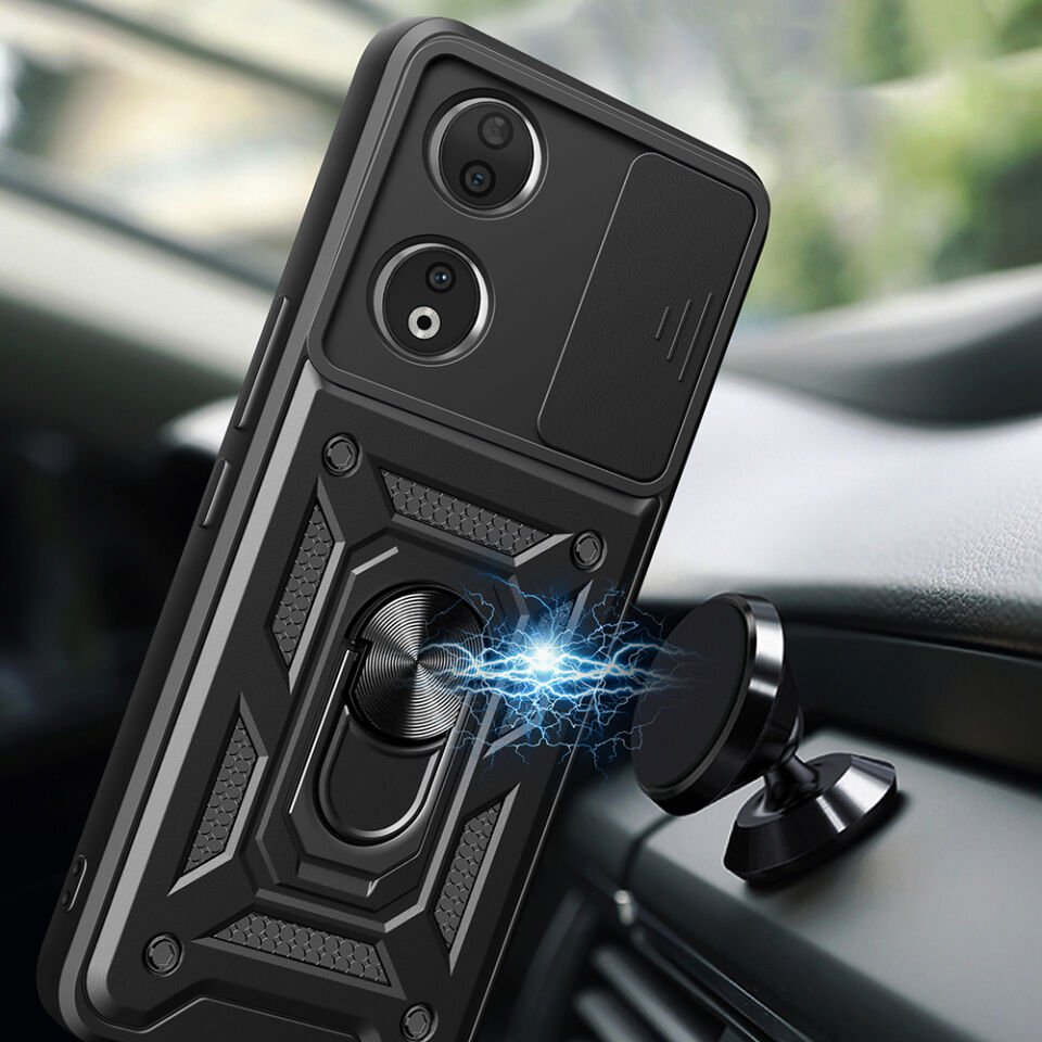 Honor 90 Kılıf Magnetik Standlı Kamera Korumalı HEPTEKİLETİŞİM Sürgülü Vega Kapak