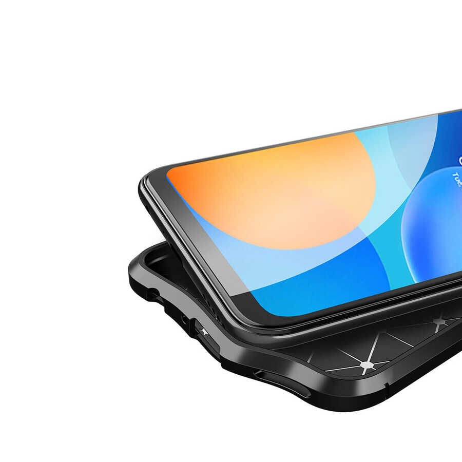 Huawei P Smart 2021 Kılıf Deri Görünümlü Renk Atmayan Dayanaklı Silikon Kapak (NİSS) Lacivert