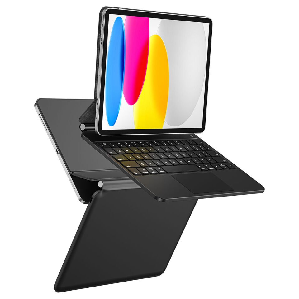 Apple iPad 10.Nesil 2022 10.9'' Klavyeli Kılıf Touchpad Klavye Aydınlatmalı Wiwu KX005 Keyboard