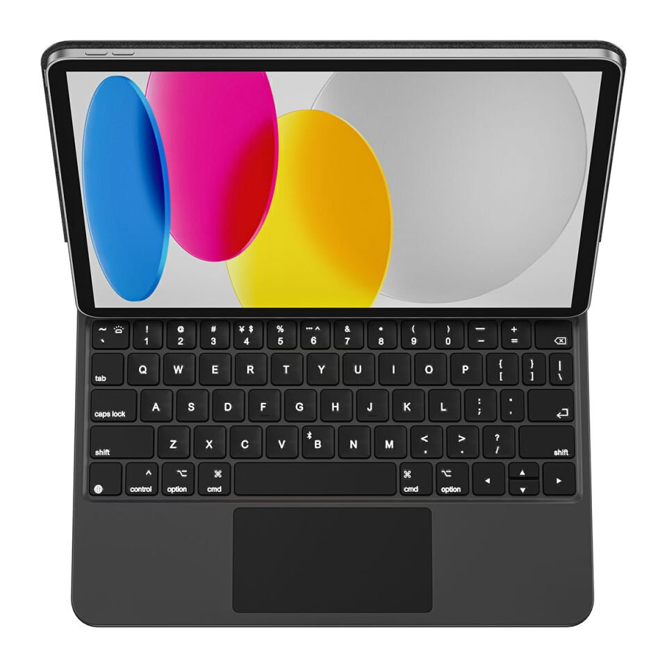 Apple iPad 10.Nesil 2022 10.9'' Klavyeli Kılıf Touchpad Klavye Aydınlatmalı Wiwu KX005 Keyboard