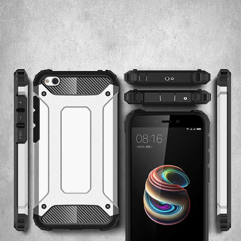 Xiaomi Redmi Go Kılıf Armor Köşe Korumalı Çift Katman Tank Zırh Kapak (CRASH) Gri