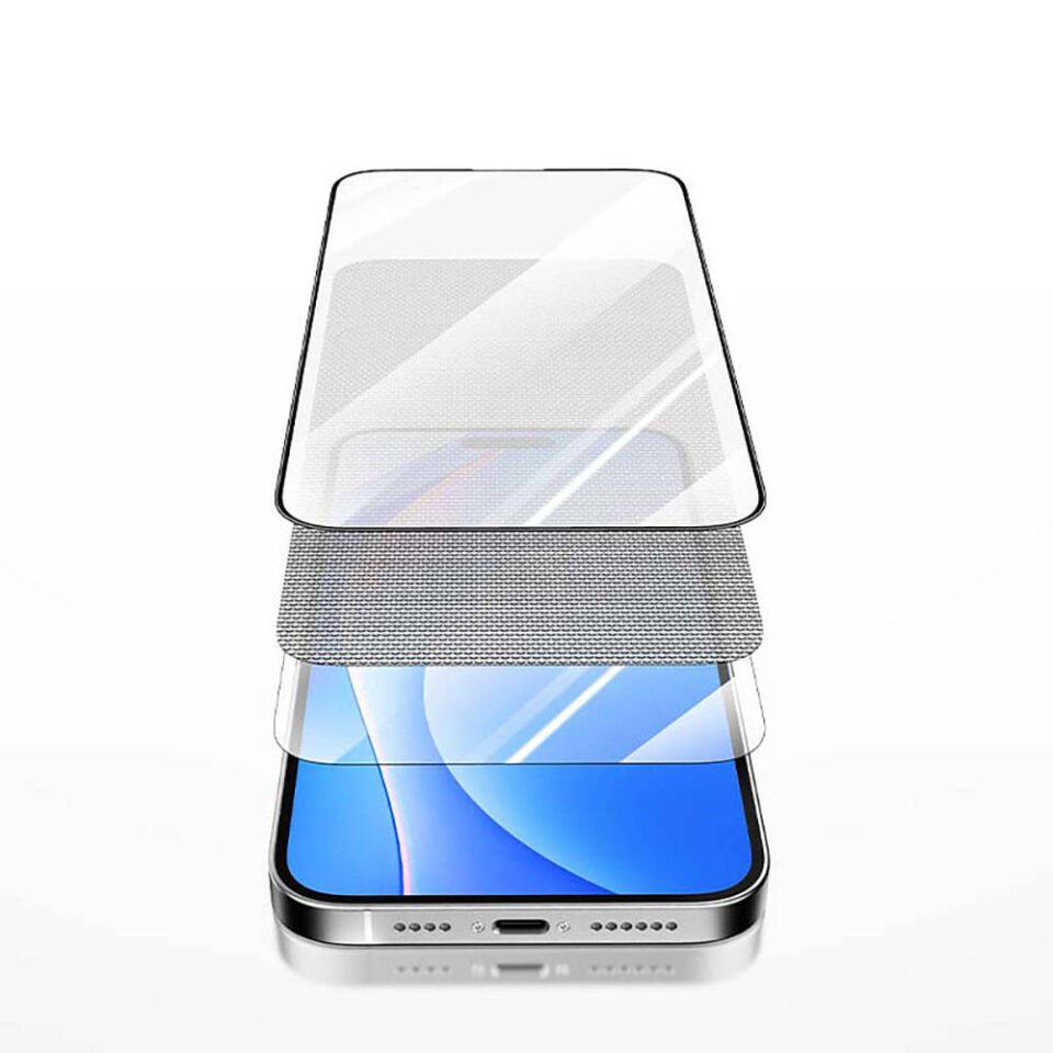Apple iPhone 15 Pro Max Recci RSP-A05SD 3D HD Full Transparan Temperli Cam Ekran Koruyucu
