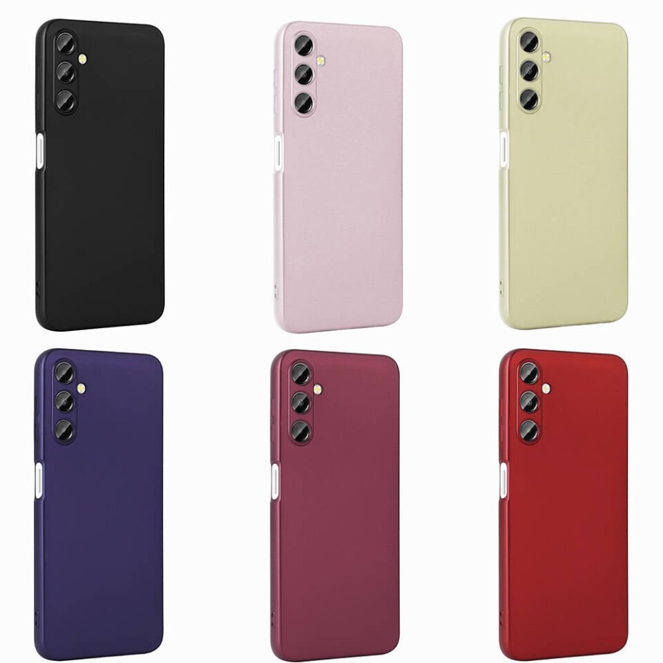 Samsung Galaxy A15 Kılıf Yumuşak Dokulu Soft İnce Mat Silikon Kapak (PREMİER) Saks Mavi