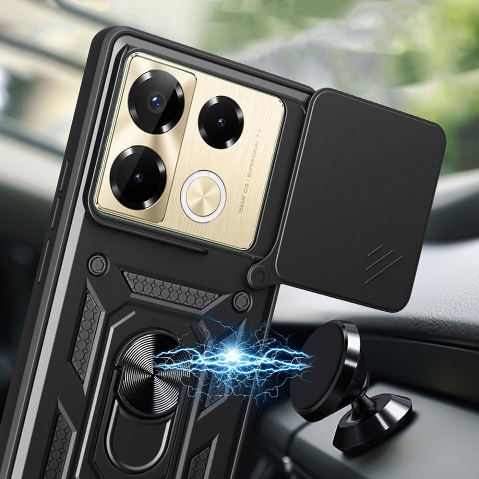 İnfinix Note 40 Pro Kılıf Magnetik Standlı Kamera Korumalı HEPTEKİLETİŞİM Sürgülü Vega Kapak