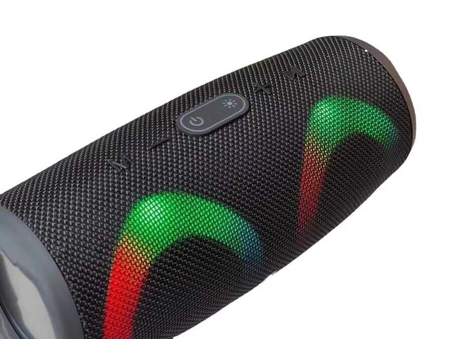 Bluetooth Speaker Hoparlör RGB Led Işıklandırma IP5X Suya Dayanıklılık Sertifikası (Charger 5) Kırmızı