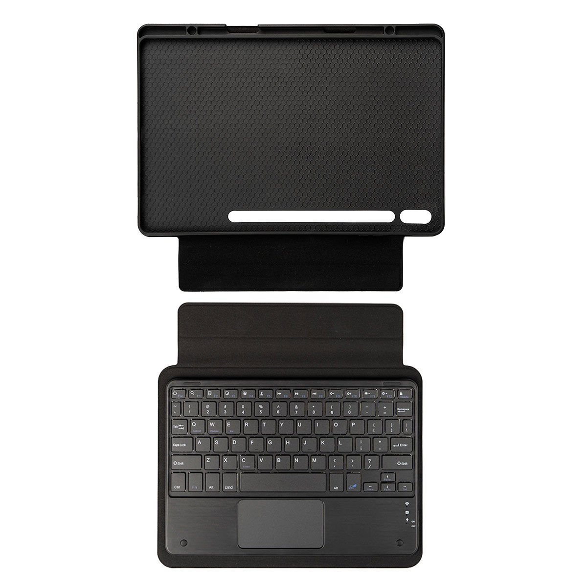 Samsung Galaxy Tab S10 Border Keyboard Bluetooh Bağlantılı Standlı Klavyeli Tablet Kılıfı Siyah