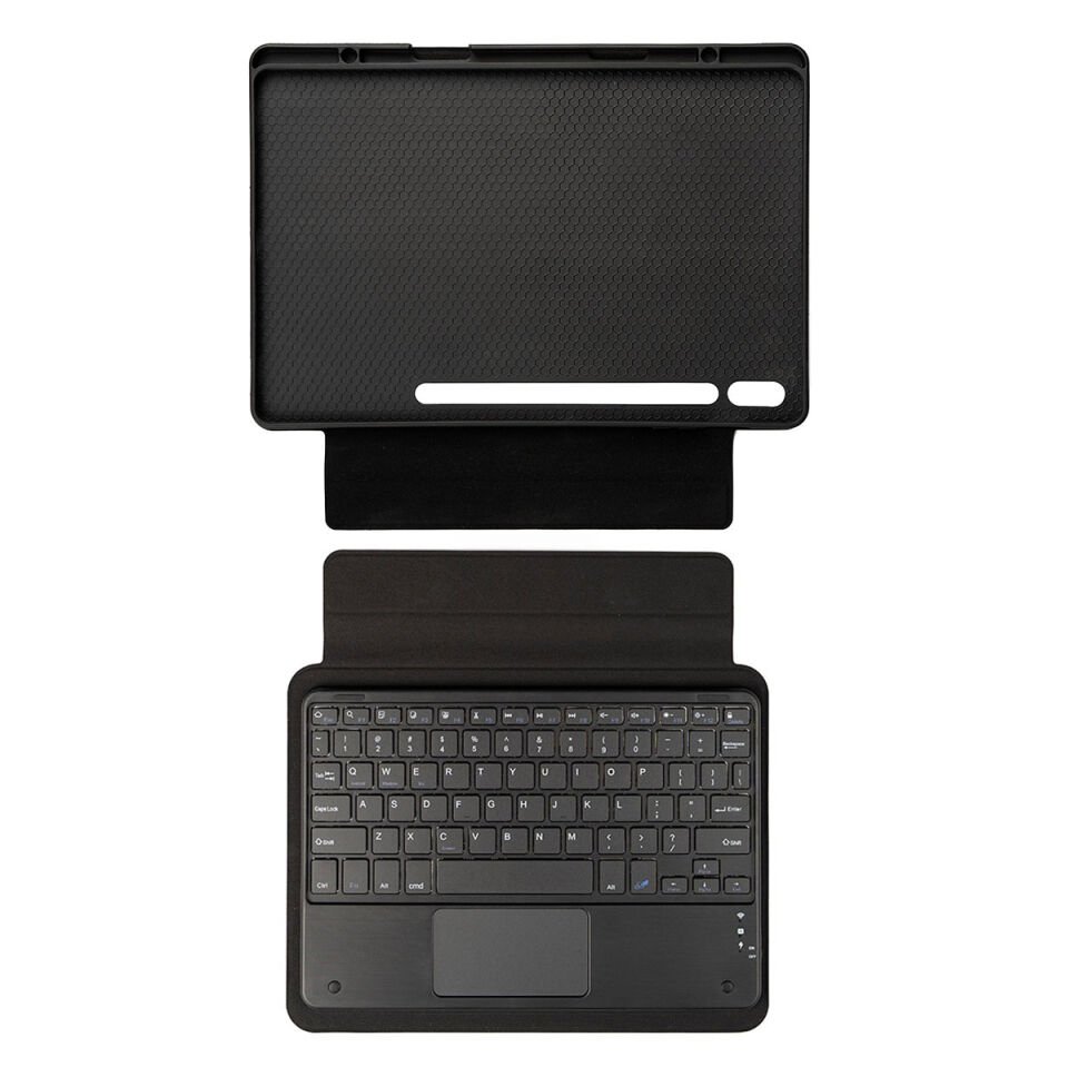 Samsung Galaxy Tab S10 Border Keyboard Bluetooh Bağlantılı Standlı Klavyeli Tablet Kılıfı Siyah