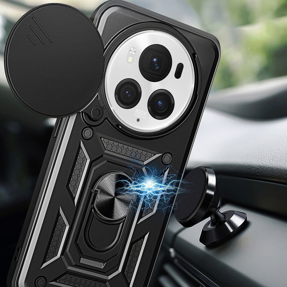 Honor Magic 6 Pro Kılıf Magnetik Standlı Kamera Korumalı HEPTEKİLETİŞİM Sürgülü Vega Kapak