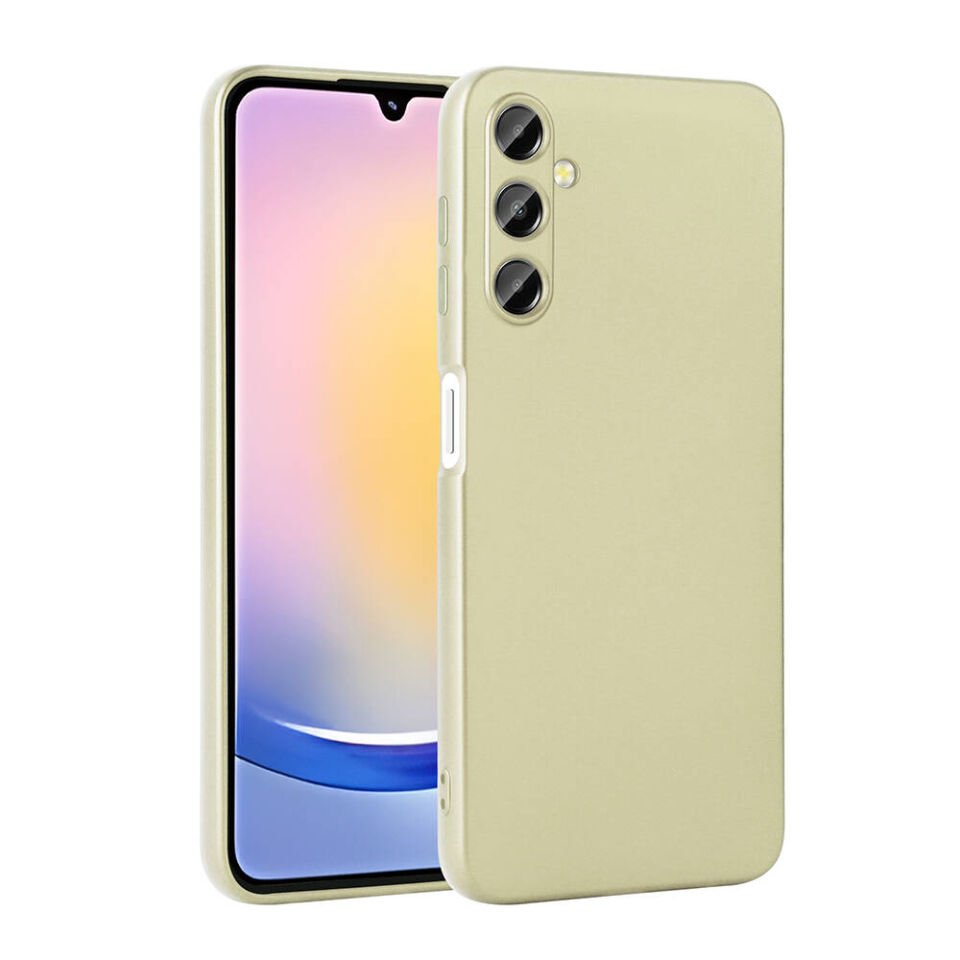 Samsung Galaxy A25 Kılıf Yumuşak Dokulu Soft İnce Mat Silikon Kapak (PREMİER) Gold