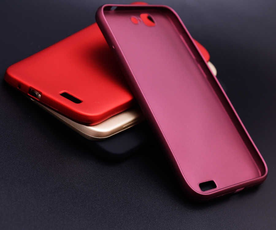 Huawei Ascend G7 Kılıf Yumuşak Dokulu Soft Esnek İnce Mat Renkli Silikon Kapak (PREMİER) Gold