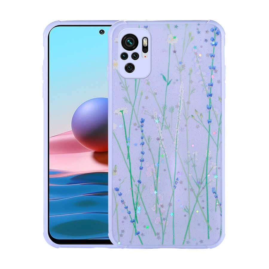 Xiaomi Redmi Note 10 Kılıf Simli Desenli Kamera Korumalı Parlak HEPTEKİLETİŞİM Popy Kapak