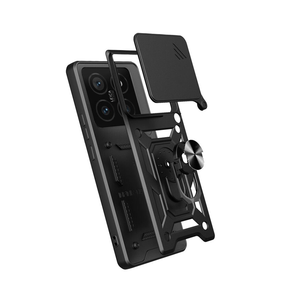 Xiaomi 14T Pro Kılıf Magnetik Standlı Kamera Korumalı HEPTEKİLETİŞİM Sürgülü Vega Kapak