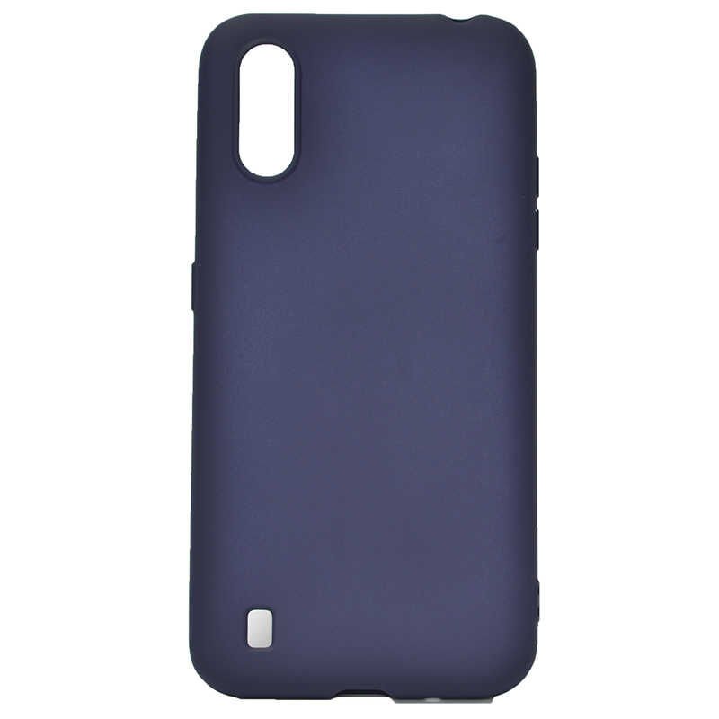 Samsung Galaxy A01 Kılıf Yumuşak Dokulu Soft Esnek İnce Mat Renkli Silikon Kapak (PREMİER) Saks Mavi