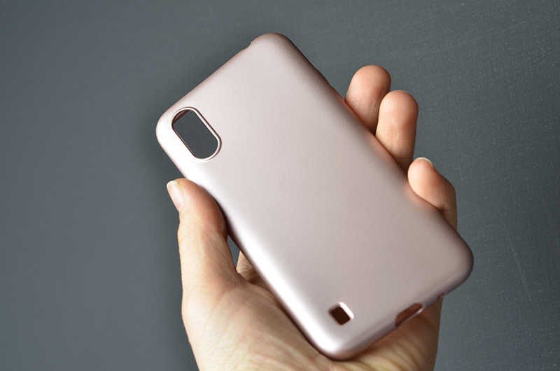 Samsung Galaxy A01 Kılıf Yumuşak Dokulu Soft Esnek İnce Mat Renkli Silikon Kapak (PREMİER) Mürdüm