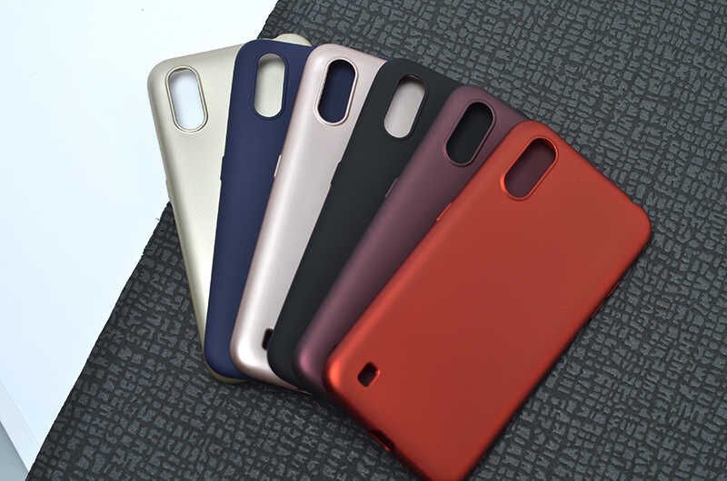 Samsung Galaxy A01 Kılıf Yumuşak Dokulu Soft Esnek İnce Mat Renkli Silikon Kapak (PREMİER) Mürdüm
