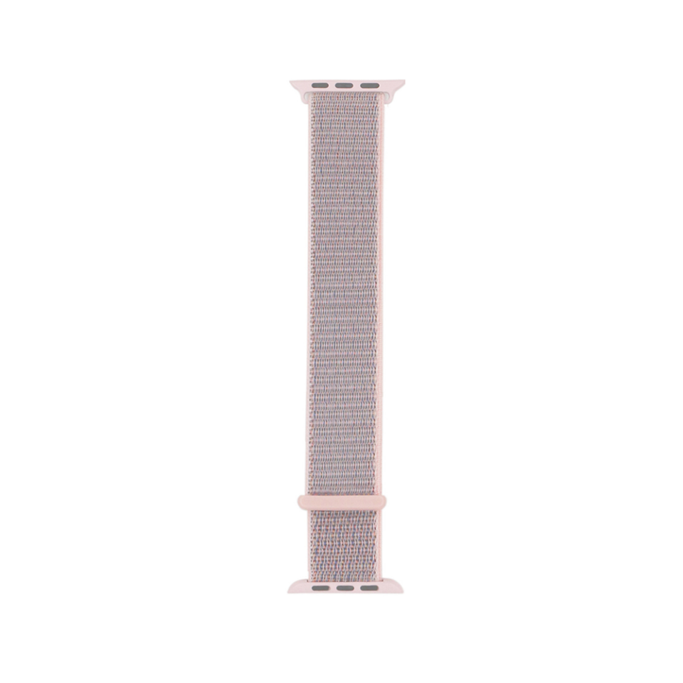 Apple Watch 2/3/4/5/6/7/8/9/se/ultra/nike 42mm 44mm 45mm 49mm Hasır Kordon Tasarım (band-03) Pembe Açık