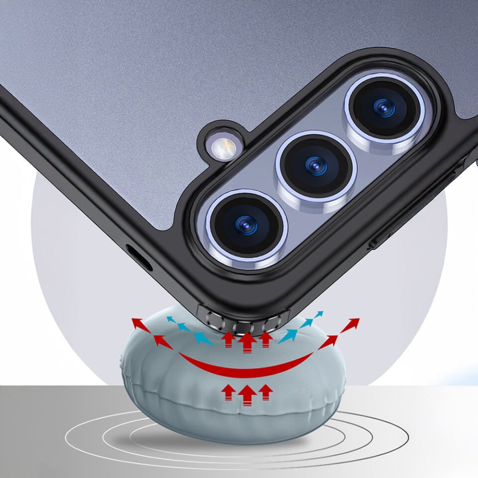Samsung Galaxy S25 Kılıf Kamera Korumalı Şeffaf Arka Yüzey HEPTEKİLETİŞİM New Roll Kapak