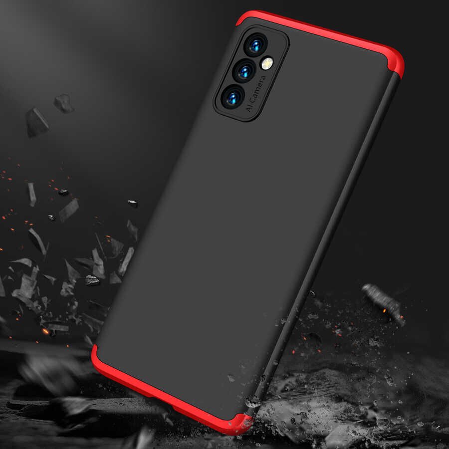 Samsung Galaxy M52 Kılıf 360 Tam Koruma Ön Ve Arka Sert Mika Kapak Orjinal Ays Gkk Kapak Siyah