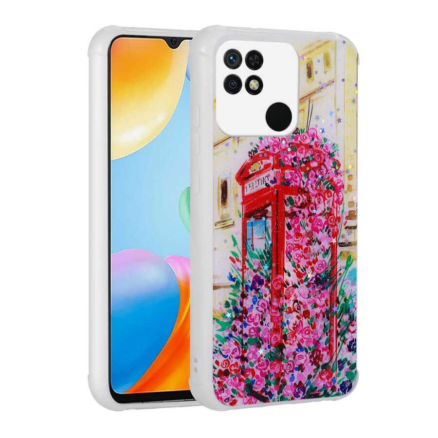 Xiaomi Redmi 10C Kılıf Simli Desenli Kamera Korumalı Parlak HEPTEKİLETİŞİM Popy Kapak