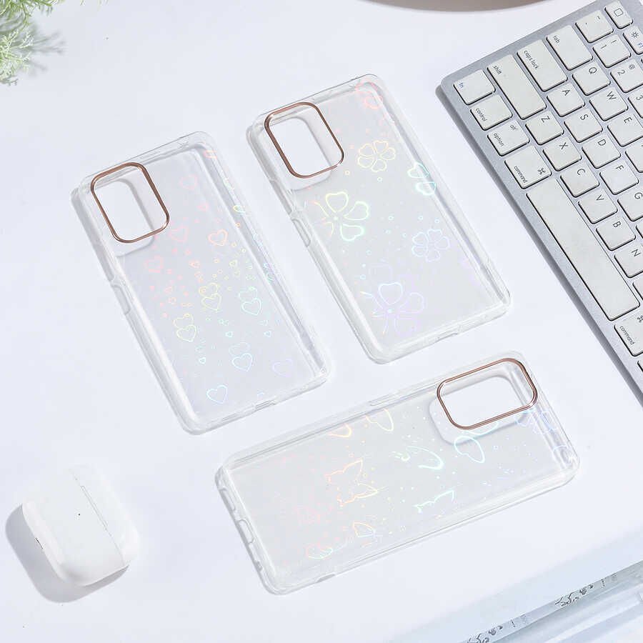Xiaomi Redmi Note 10 Pro Kılıf Renkli Transparan Parlak Desenli Sert Kapak (SİDNEY) Heart No1