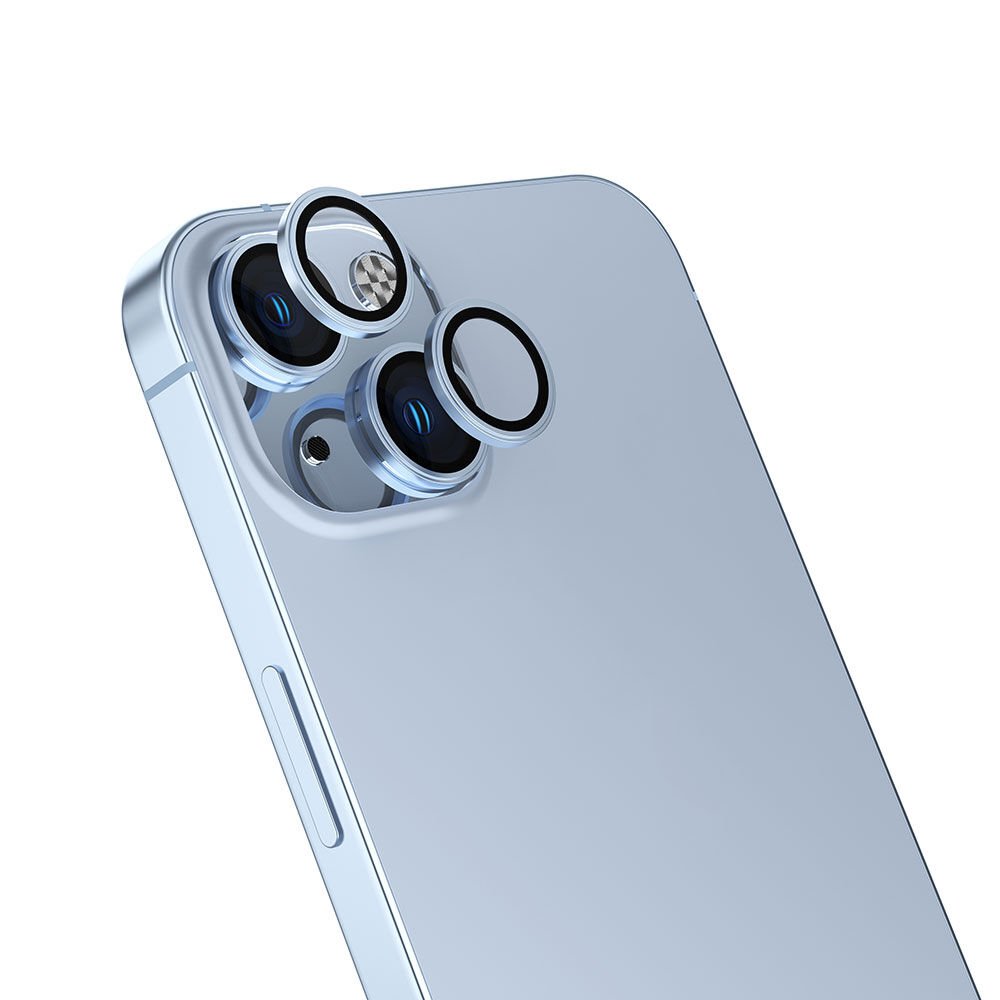 iPhone 15 Plus Kamera Lens Koruyucu (KOLAY TAKMA APARATLI) CL-13 Baby Blue