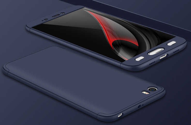 Xiaomi Mi 5 Kılıf 360 Tam Koruma Ön Ve Arka Sert Mika Kapak Orjinal Ays Gkk Kapak Gold