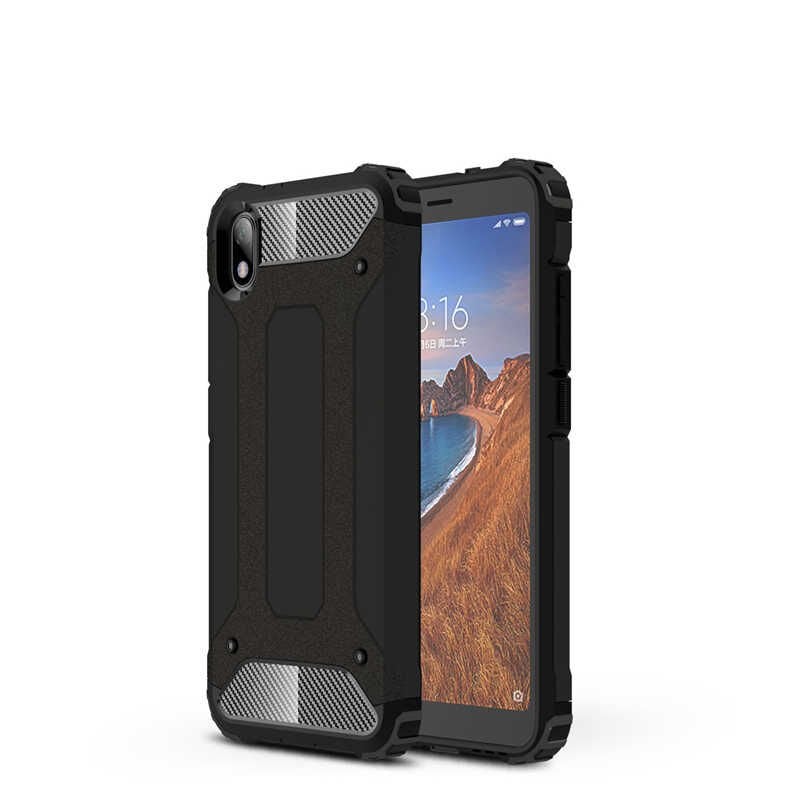 Xiaomi Redmi 7A Kılıf Armor Köşe Korumalı Çift Katman Tank Zırh Kapak (CRASH) Mavi