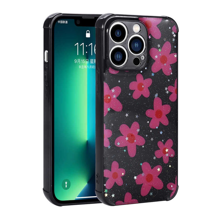 Apple iPhone 11 Pro Kılıf Simli Desenli Kamera Korumalı Parlak HEPTEKİLETİŞİM Popy Kapak