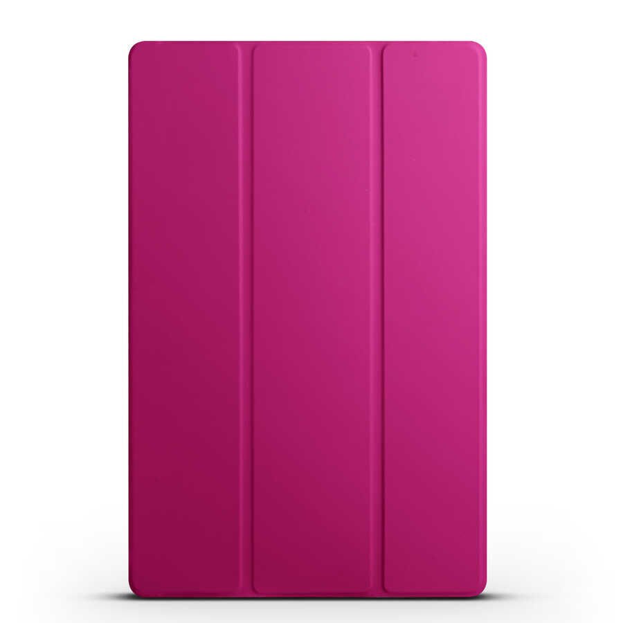 Samsung Galaxy Tab S10 Plus Kılıf Arkası Silikon Pu Deri 360 Korumalı Tasarım (SC.) Pembe
