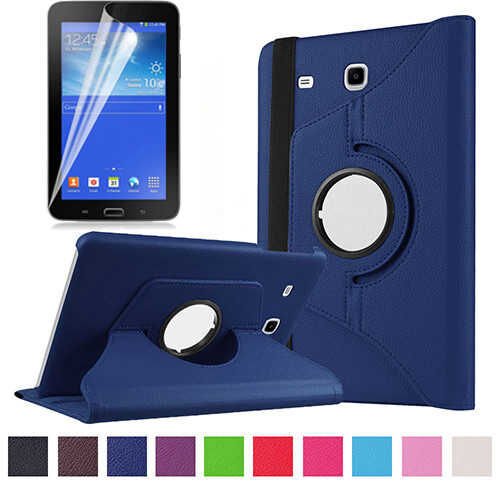 Samsung Galaxy Tab 3 Lite 7.0 T110 T113 T115 Kılıf Dönebilen Standlı (D-T) Lacivert