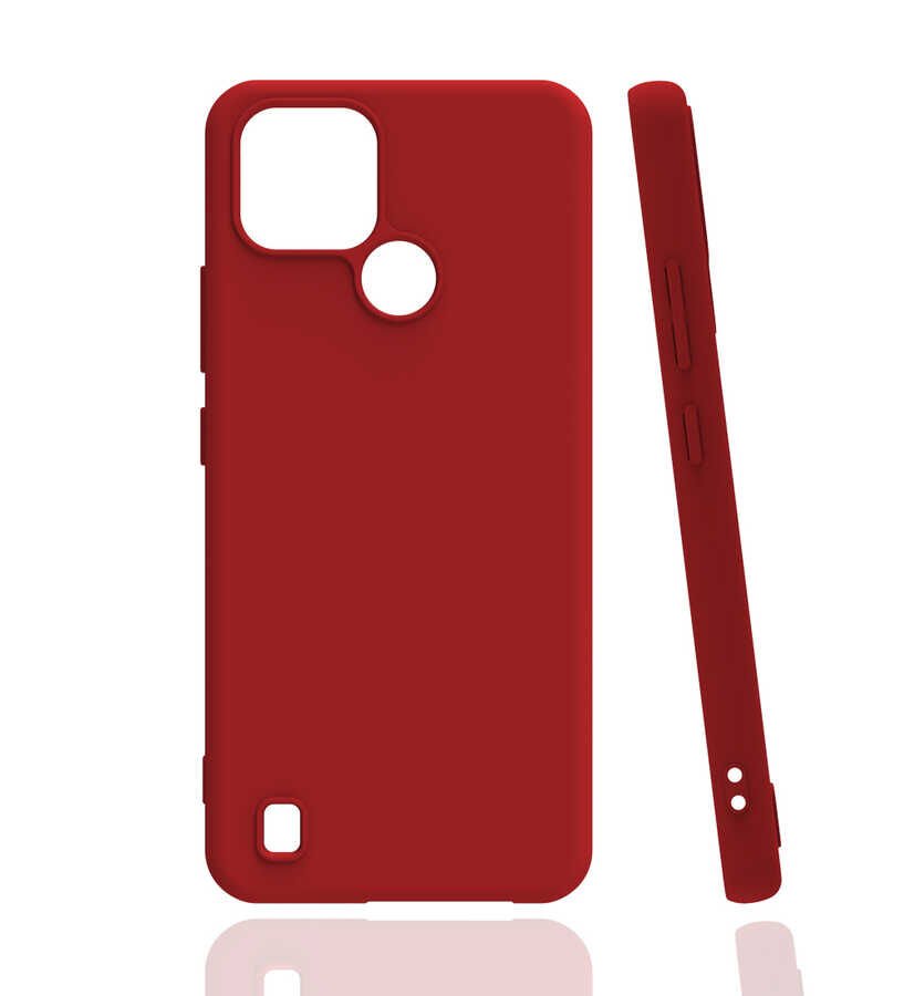 Realme C21 Kılıf Kamera Korumalı Esnek Renkli Silikon Kapak (Biye) Mor