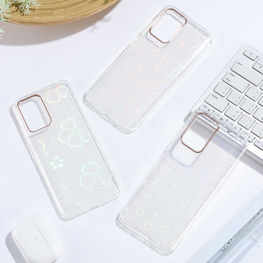 Xiaomi Redmi 10 Kılıf Renkli Transparan Parlak Desenli Sert Kapak (SİDNEY) Flower No3