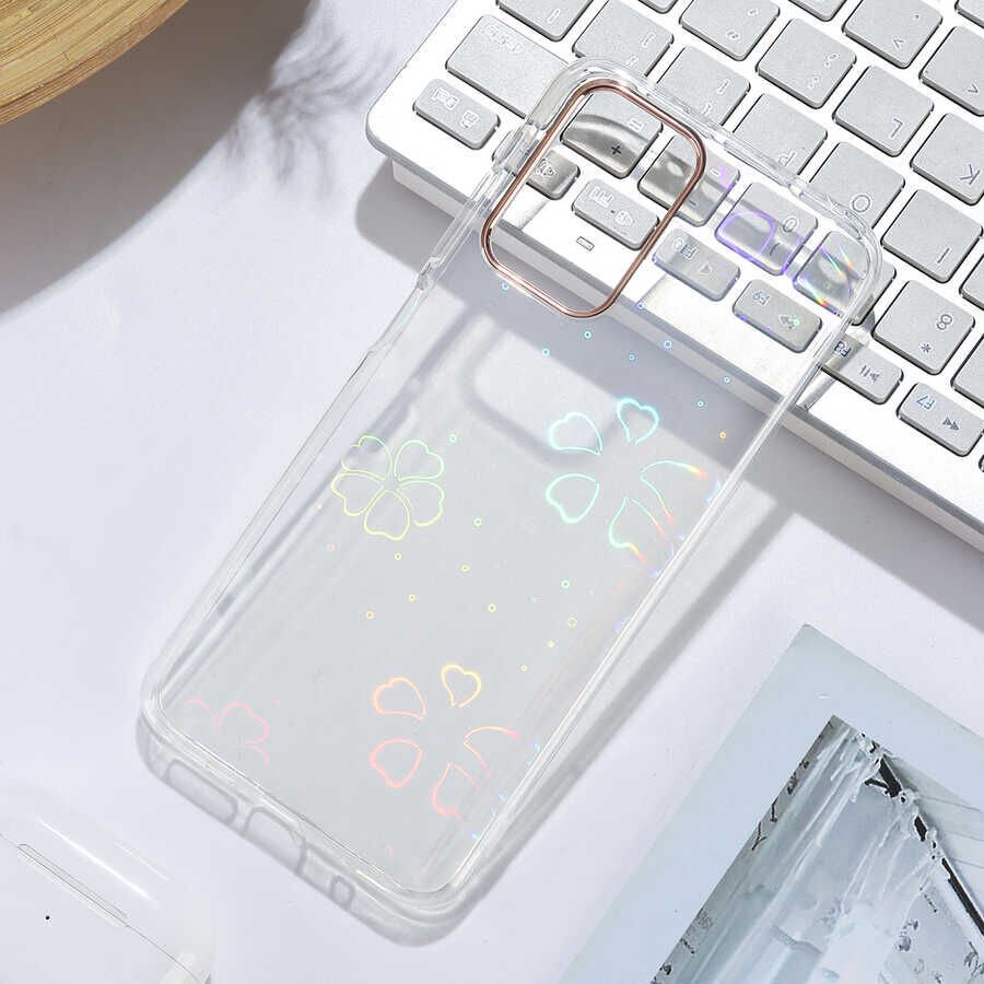 Xiaomi Redmi 10 Kılıf Renkli Transparan Parlak Desenli Sert Kapak (SİDNEY) Flower No3