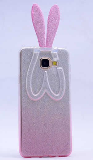 Samsung Galaxy A5 2016 Kılıf HEPTEKİLETİŞİM Simli Tavşan Silikon