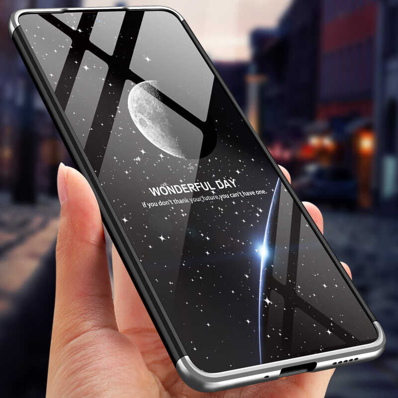 Samsung Galaxy M52 Kılıf 360 Tam Koruma Ön Ve Arka Sert Mika Kapak Orjinal Ays Gkk Kapak Siyah-Gri